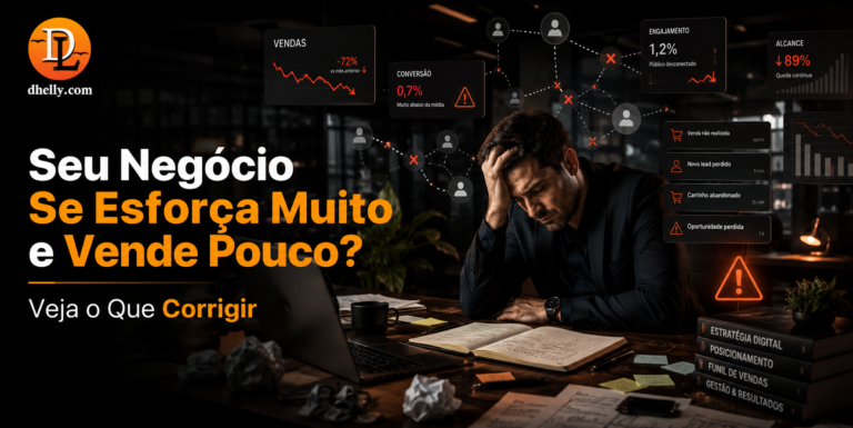 Empreendedor analisando por que seu negócio se esforça muito e vende pouco.