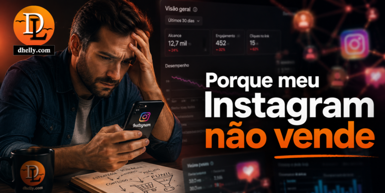 Pessoa analisando porque seu Instagram não vende mesmo com visualizações.